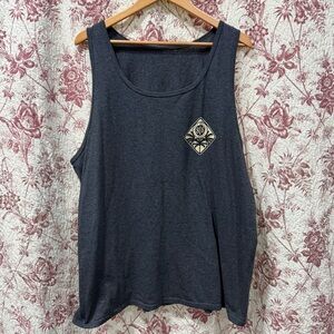 808 Eight O Eight Strong Charcoal Tropical Floral Graphic Tank Top